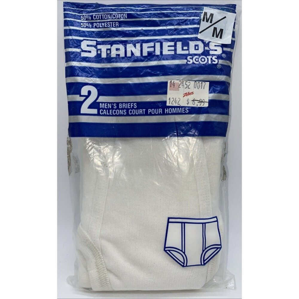 Vintage Stanfields Men’s Briefs Size Medium 2 Pack Zellers Made In Canada
